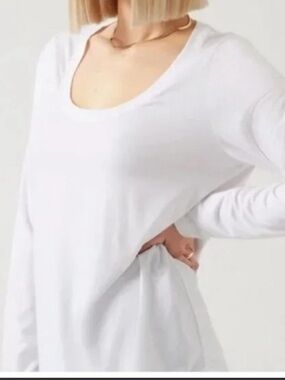 Athleta Straus II Purple Long Sleeve Wide Neck Top